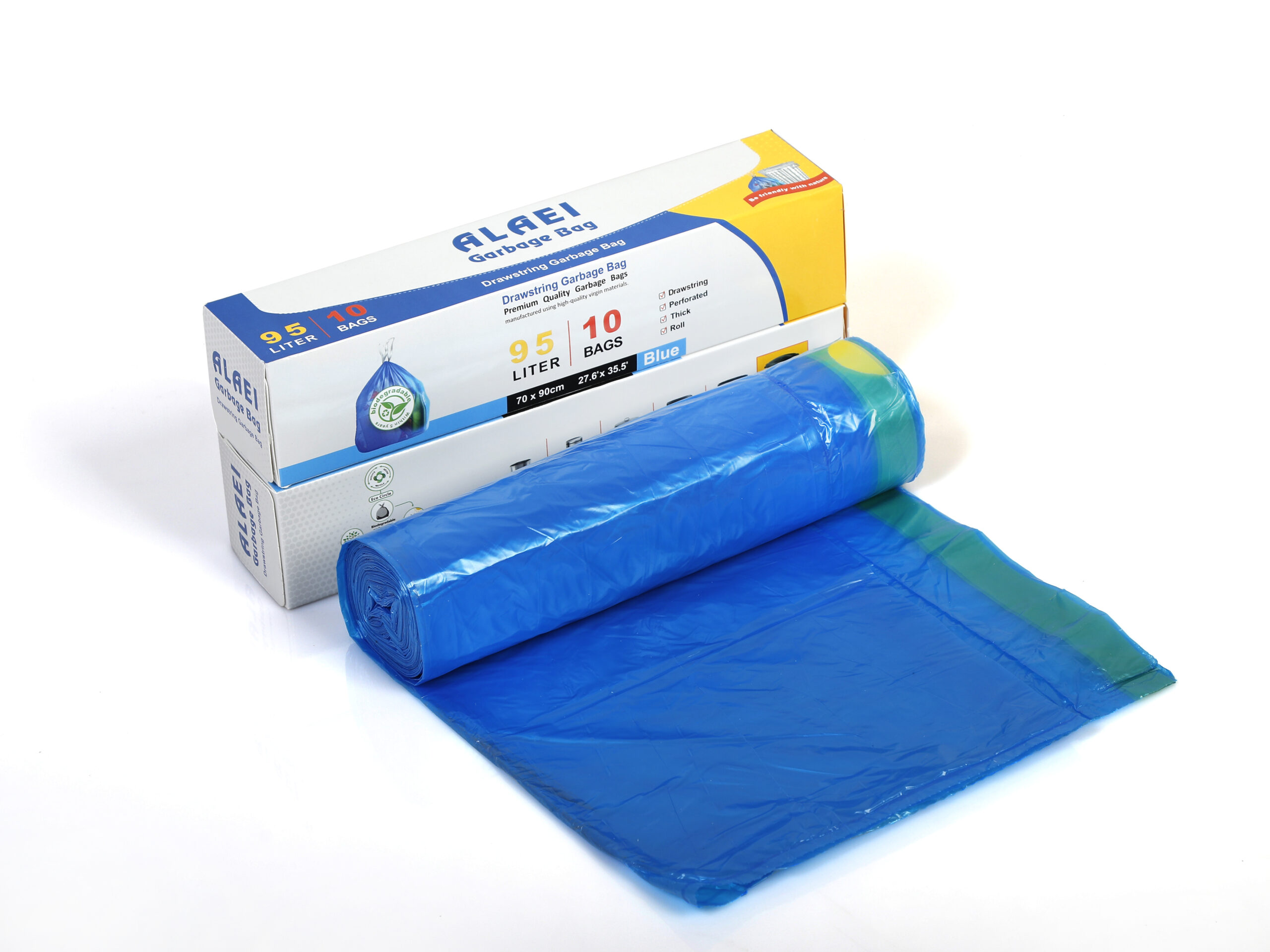 Strong Tall-100 Trash Bags,Green Garbage Bags - Large 95 Litres (Pack of 5) - Image 4
